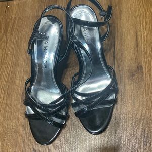 Rampage Strappy Black Heels. Size: 7.5